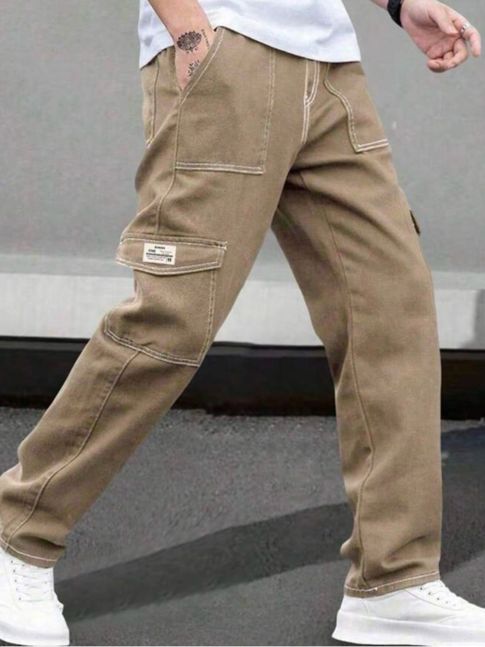 Men's Casual Cargo Pants - Khaki